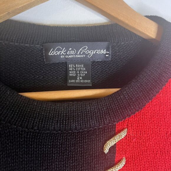 Work in Progress Gladys Bagley Knit Pullover Christmas Ugly Sweater size 2X - Picture 3 of 7